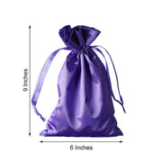 12 pcs 6x9" Satin Bags with Pull String