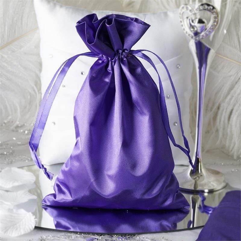 12 pcs 6x9" Satin Bags with Pull String