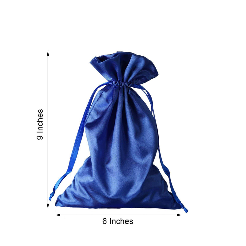 12 pcs 6x9" Satin Bags with Pull String