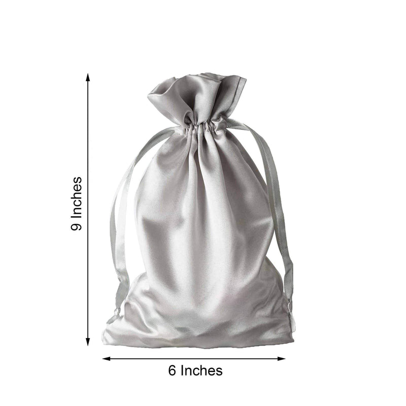 12 pcs 6x9" Satin Bags with Pull String