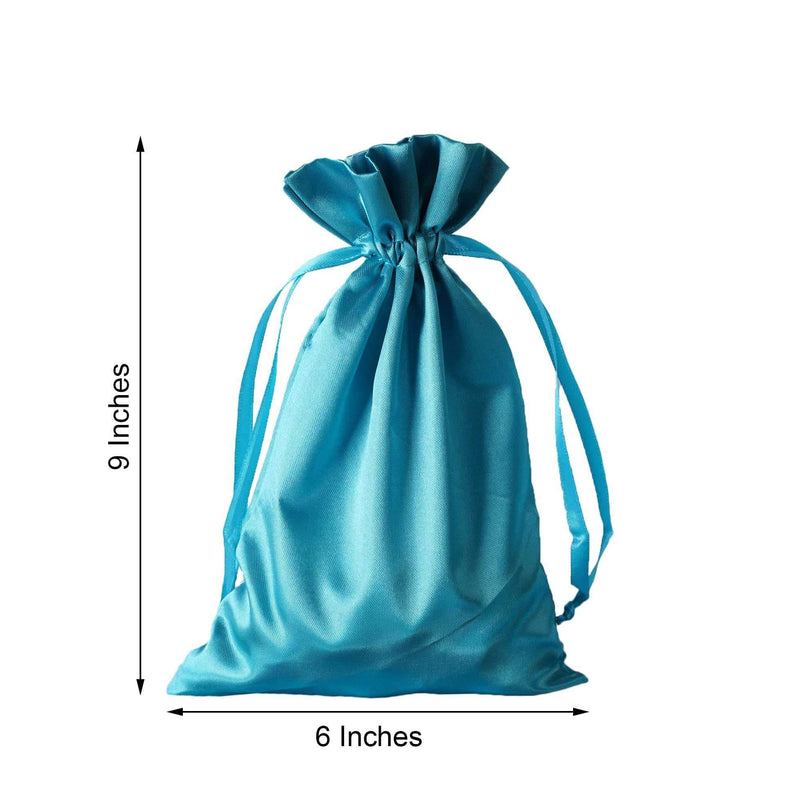 12 pcs 6x9" Satin Bags with Pull String