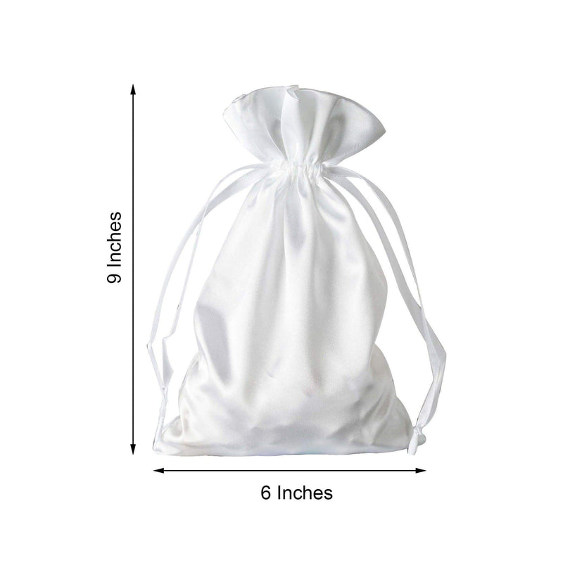 12 pcs 6x9" Satin Bags with Pull String