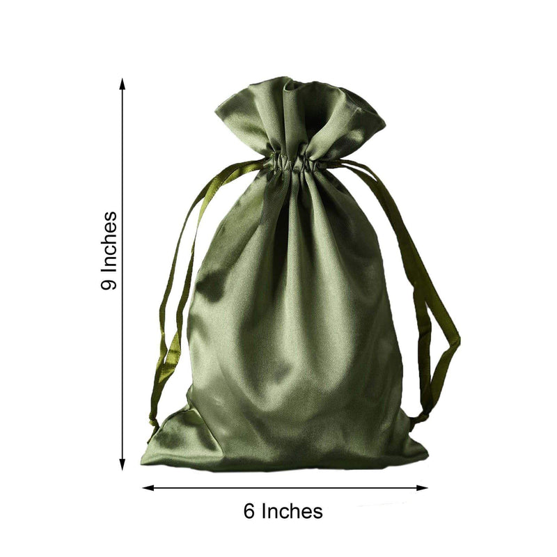 12 pcs 6x9" Satin Bags with Pull String