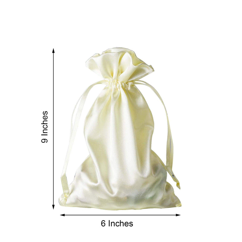 12 pcs 6x9" Satin Bags with Pull String