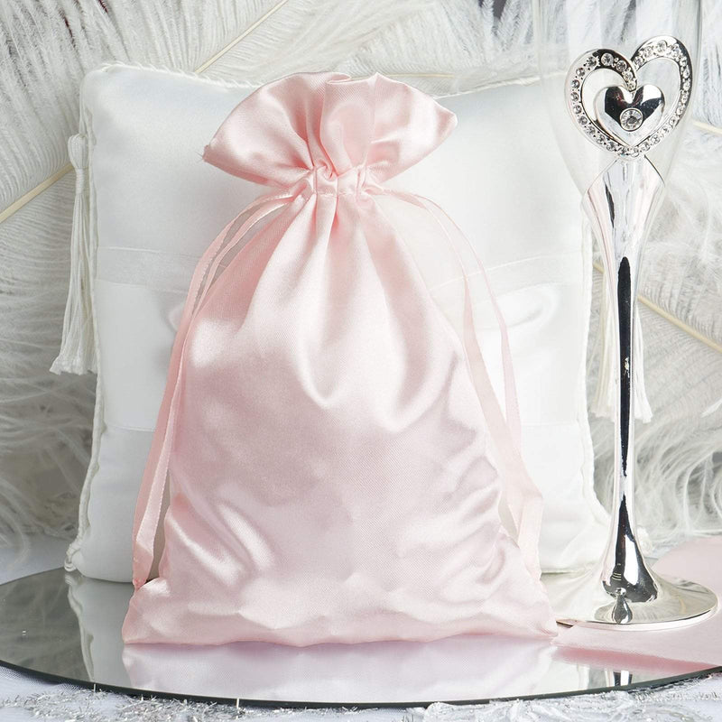 12 pcs 6x9" Satin Bags with Pull String