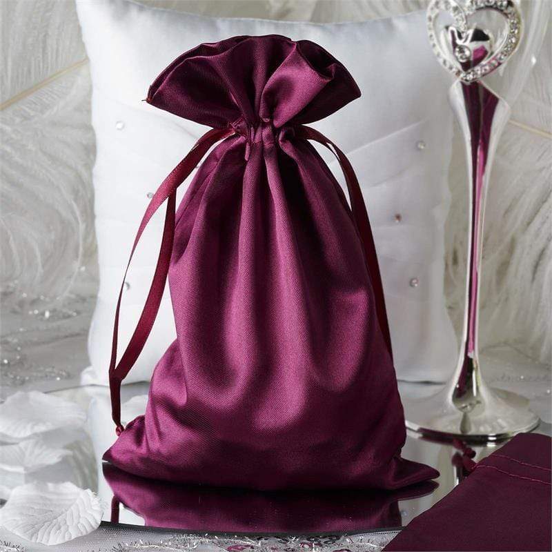12 pcs 6x9" Satin Bags with Pull String