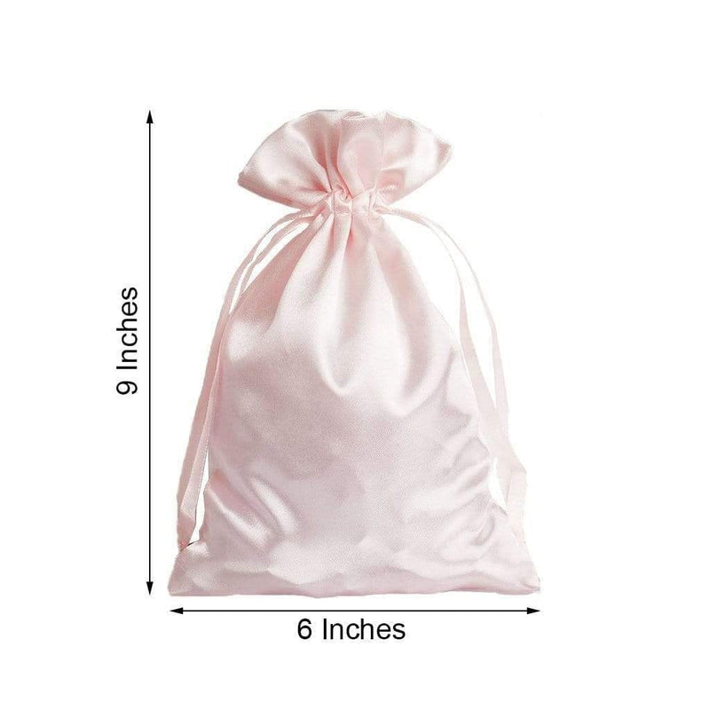 12 pcs 6x9" Satin Bags with Pull String