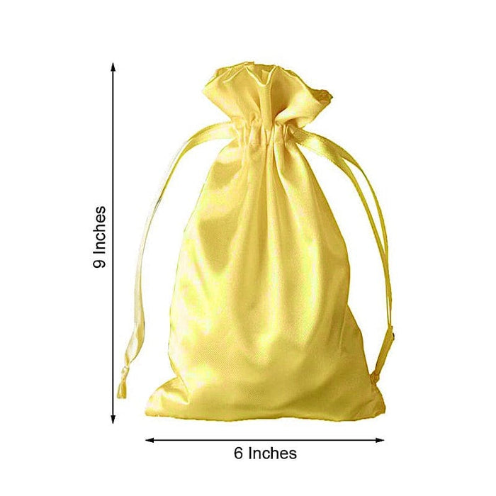 12 pcs 6x9" Satin Bags with Pull String