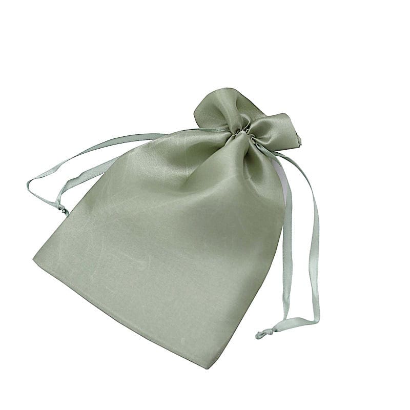 12 pcs 6x9" Satin Bags with Pull String BAG_SB_6X9_SAGE