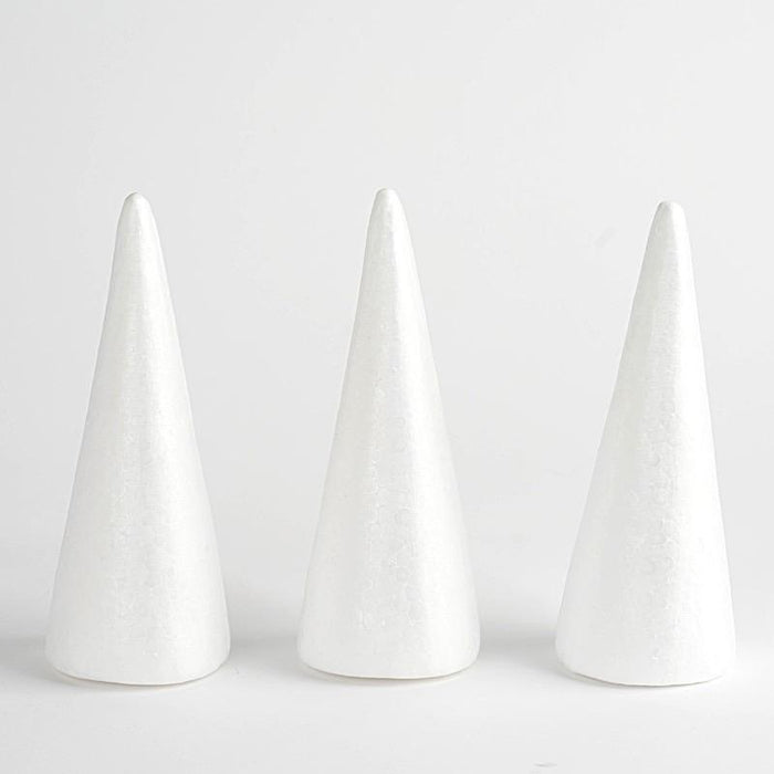 12 pcs 8" Foam Cones Crafts DIY Arts Wholesale Supplies - White FOAM_CONE_08