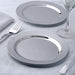 12 pcs 8" Silver Plastic Round Dessert Appetizer Plates - Disposable Tableware PLST_PLA0089_SILV