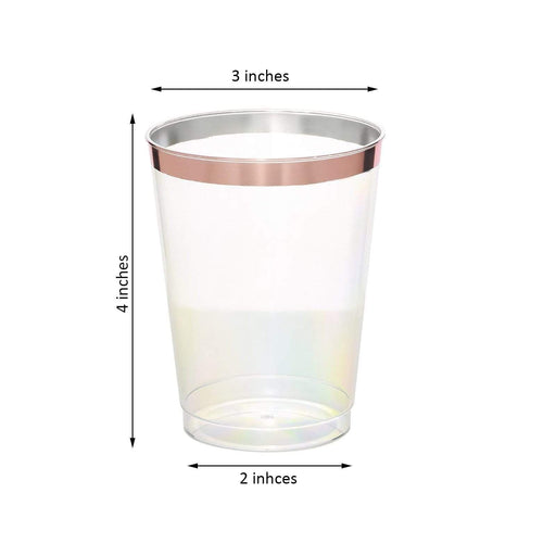 12 pcs 9 oz Clear with Rose Gold Rim Cups - Disposable Tableware DSP_CUCT002_9_CLRG2