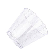 12 pcs 9 oz. Glittered Wine Cocktail Plastic Glasses - Disposable Tableware
