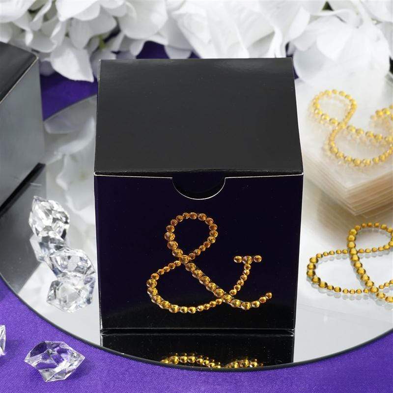 12 pcs Ampersand Symbol "&" Rhinestones Gem Stickers - Gold DIA_RSTLRT03_AND