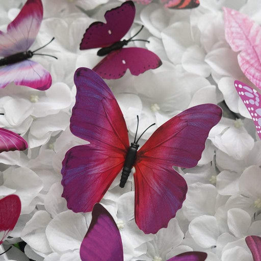 12 pcs Assorted 3D Butterflies DIY Decals Wall Stickers - Purple CONF_BUT01_06