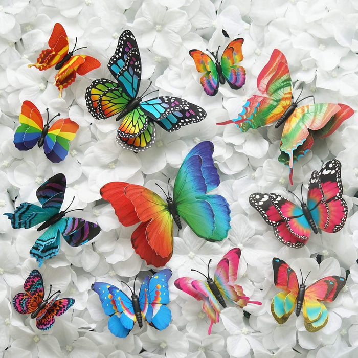 12 pcs Assorted 3D Butterflies DIY Room Decals Wall Stickers