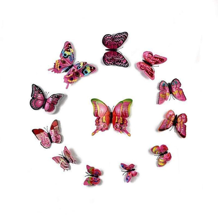 12 pcs Assorted 3D Butterflies DIY Room Decals Wall Stickers CONF_BUT02_01