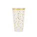 12 pcs Clear with Gold Trim Polka Dots Cups Disposable Tableware DSP_CUCT001_16_CLRG