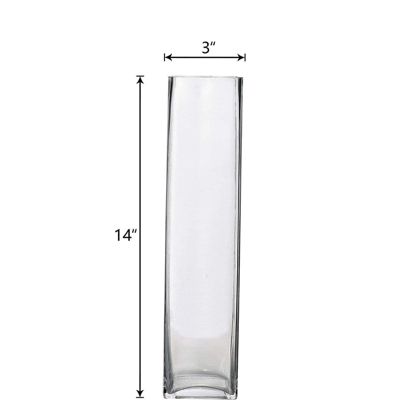 12 pcs Glass Square Vases Wedding Centerpieces - Clear