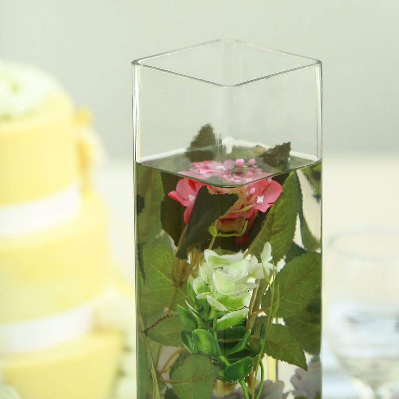12 pcs Glass Square Vases Wedding Centerpieces - Clear