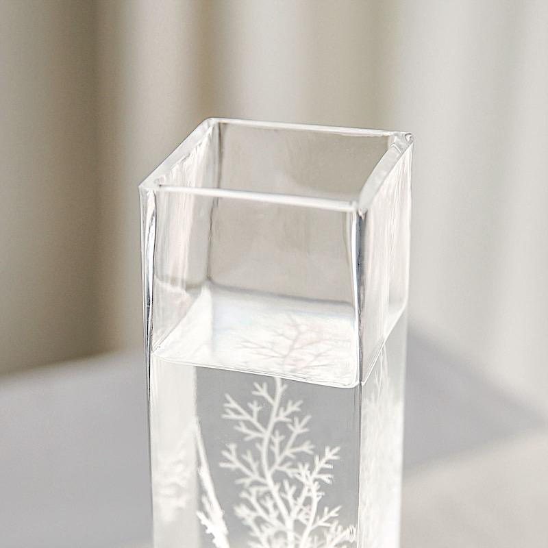 12 pcs Glass Square Vases Wedding Centerpieces - Clear