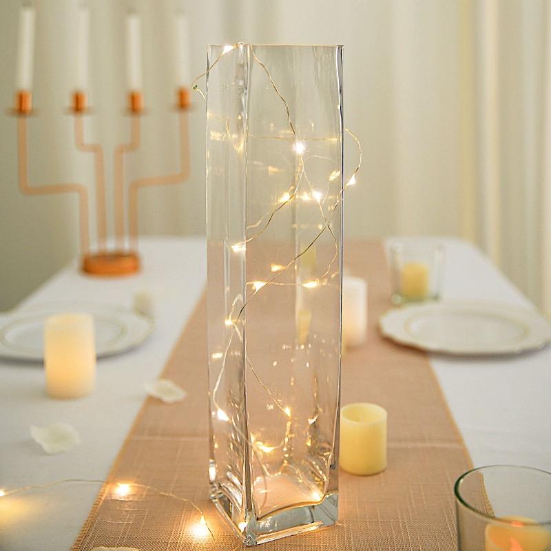 12 pcs Glass Square Vases Wedding Centerpieces - Clear