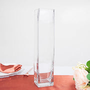12 pcs Glass Square Vases Wedding Centerpieces - Clear
