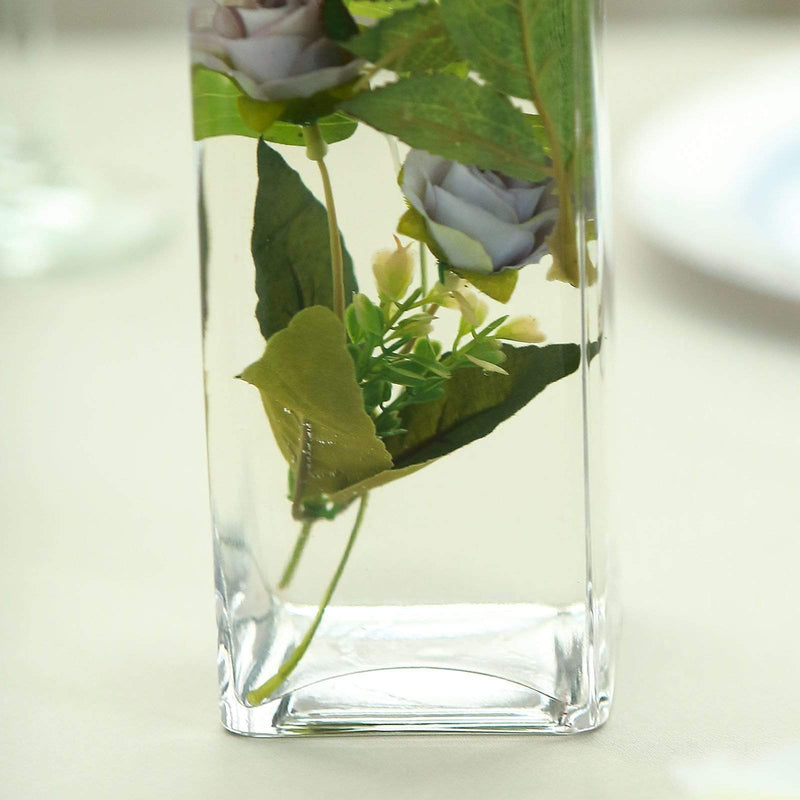 12 pcs Glass Square Vases Wedding Centerpieces - Clear