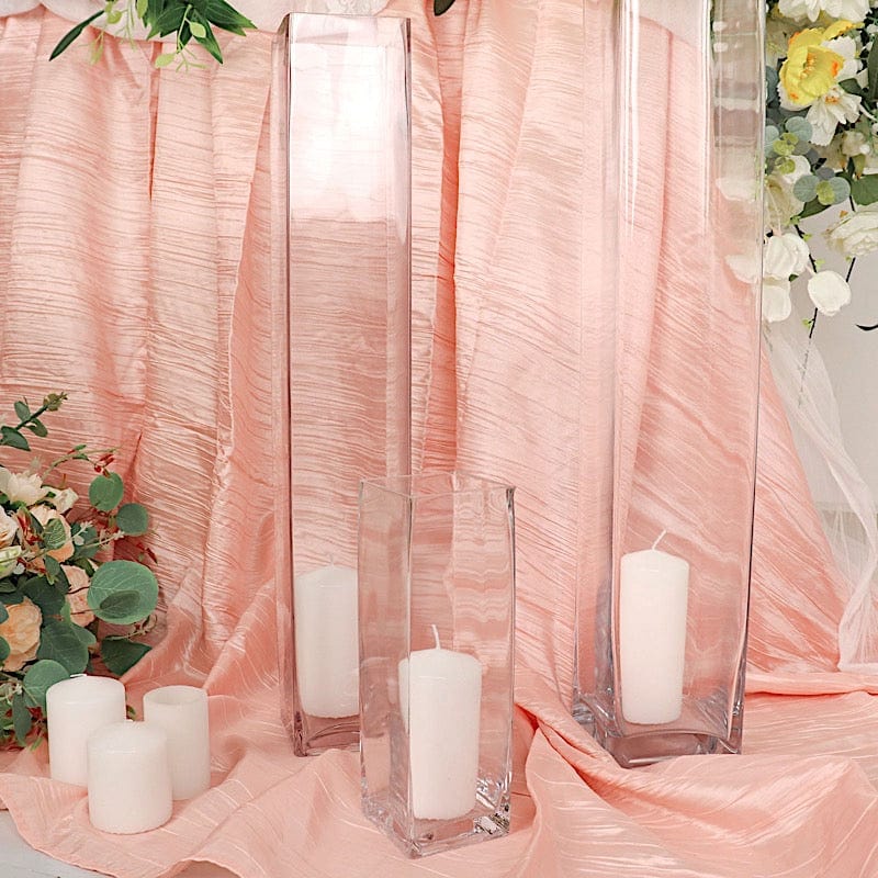 12 pcs Glass Square Vases Wedding Centerpieces - Clear