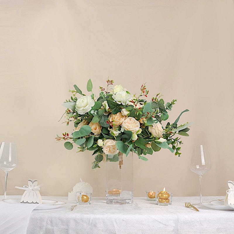 12 pcs Glass Square Vases Wedding Centerpieces - Clear