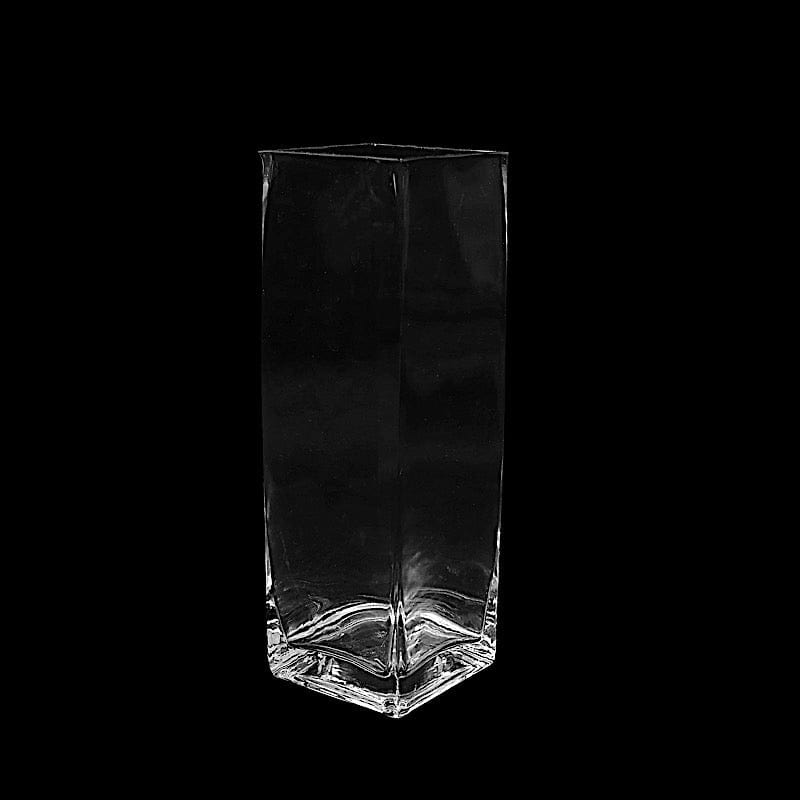 12 pcs Glass Square Vases Wedding Centerpieces - Clear