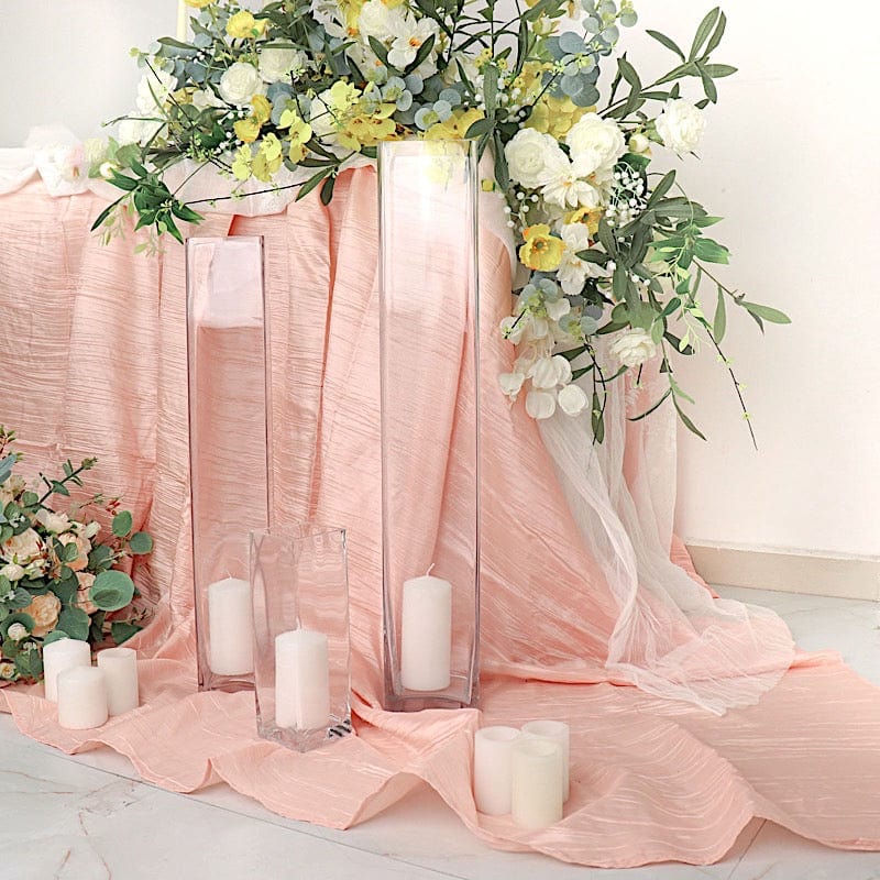 12 pcs Glass Square Vases Wedding Centerpieces - Clear