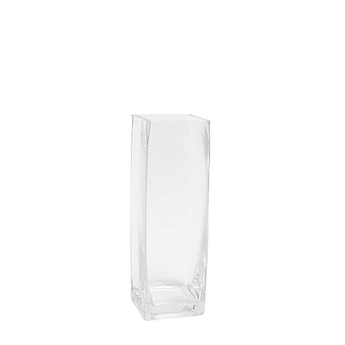 12 pcs Glass Square Vases Wedding Centerpieces - Clear VASE_A6_10