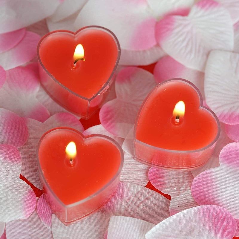 12 pcs Heart Votive Tealight Candles for Wedding Parties