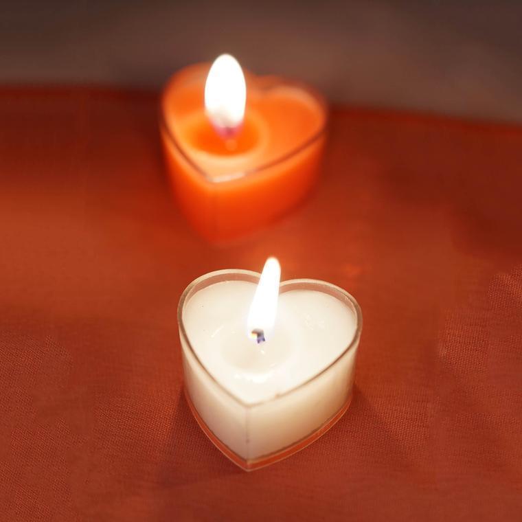 12 pcs Heart Votive Tealight Candles for Wedding Parties