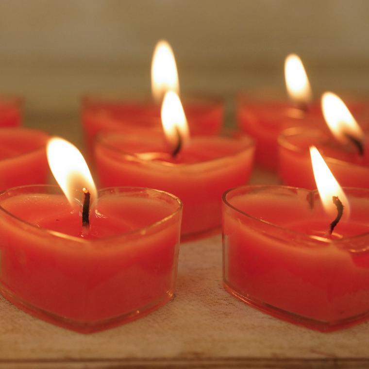 12 pcs Heart Votive Tealight Candles for Wedding Parties