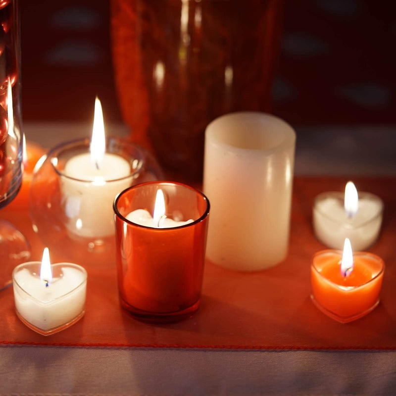 12 pcs Heart Votive Tealight Candles for Wedding Parties