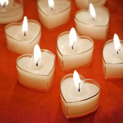 12 pcs Heart Votive Tealight Candles for Wedding Parties