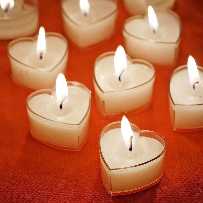 12 pcs Heart Votive Tealight Candles for Wedding Parties