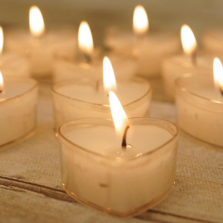 12 pcs Heart Votive Tealight Candles for Wedding Parties