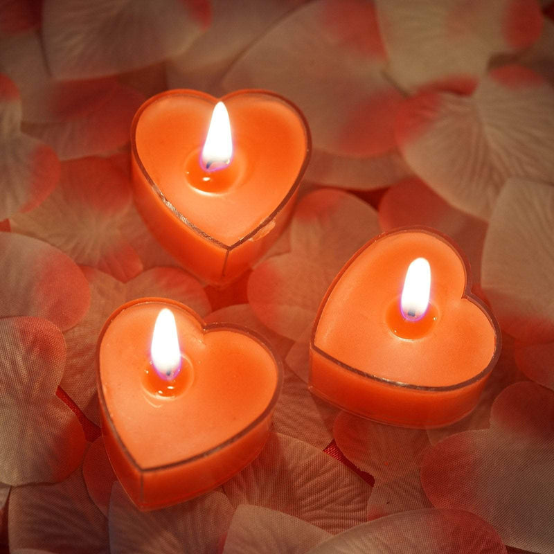 12 pcs Heart Votive Tealight Candles for Wedding Parties