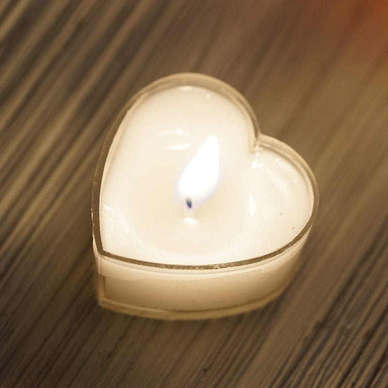 12 pcs Heart Votive Tealight Candles for Wedding Parties CAND_HRT01_WHT