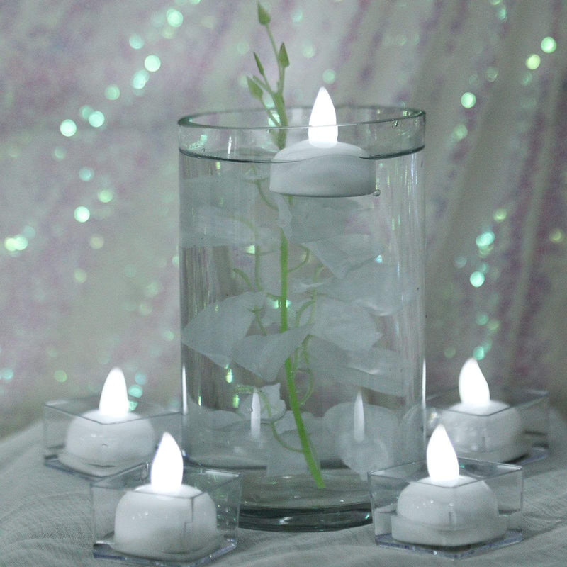 12 pcs LED Tealight Floating Candles Lights - White LED_TEA01_WHT