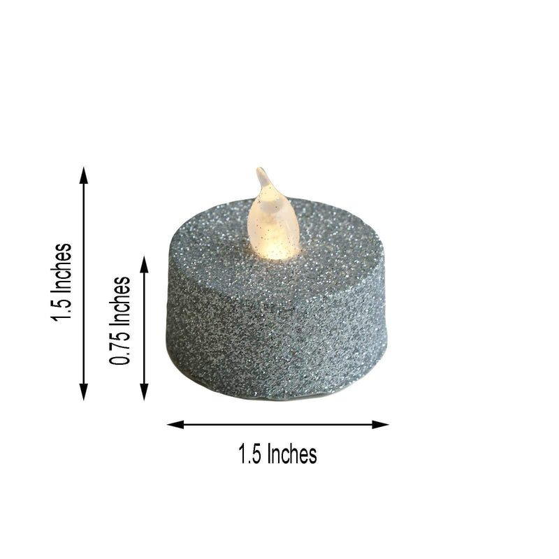 12 pcs LED Tealight Glittered Candles Lights