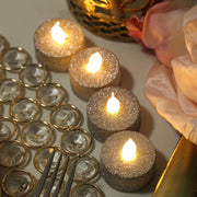 12 pcs LED Tealight Glittered Candles Lights