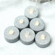 12 pcs LED Tealight Glittered Candles Lights