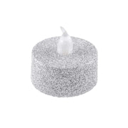 12 pcs LED Tealight Glittered Candles Lights LED_CAND_TL001_SILV
