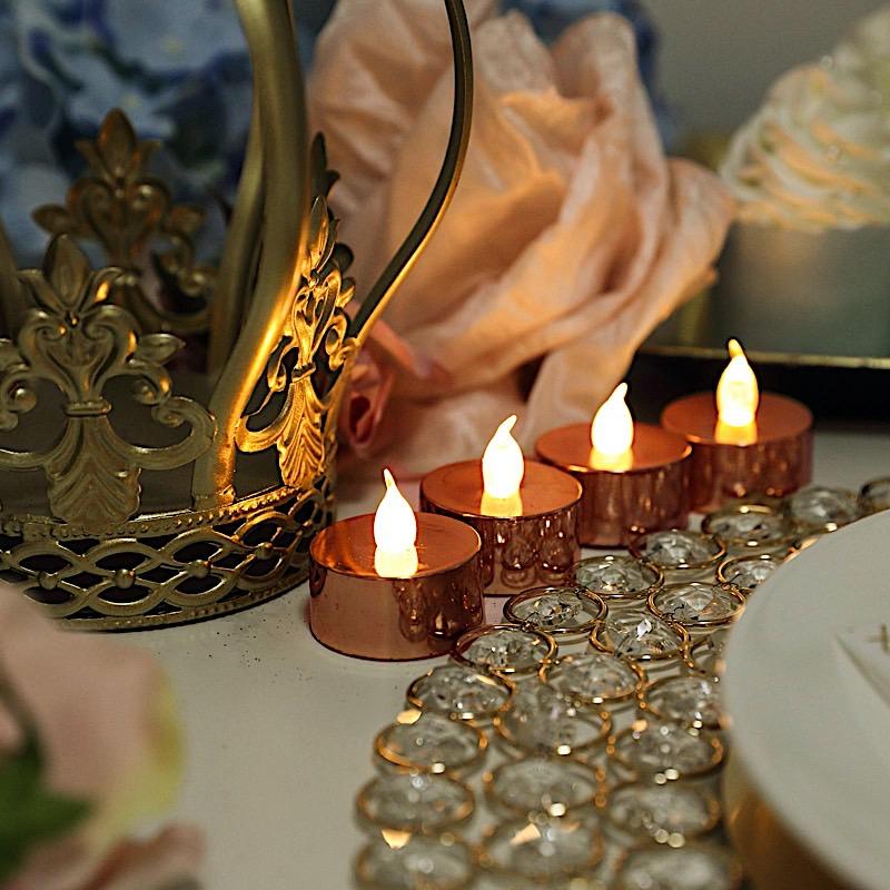 12 pcs LED Tealight Metallic Candles Lights - Silver