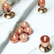 12 pcs LED Tealight Metallic Candles Lights - Silver