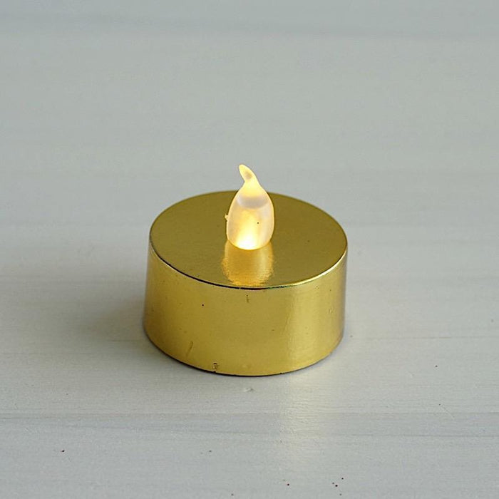 12 pcs LED Tealight Metallic Candles Lights - Silver
